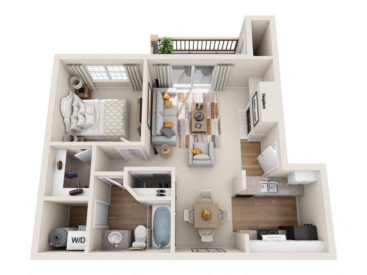 Novela Apartment Homes Twain 3D Floor Plan
